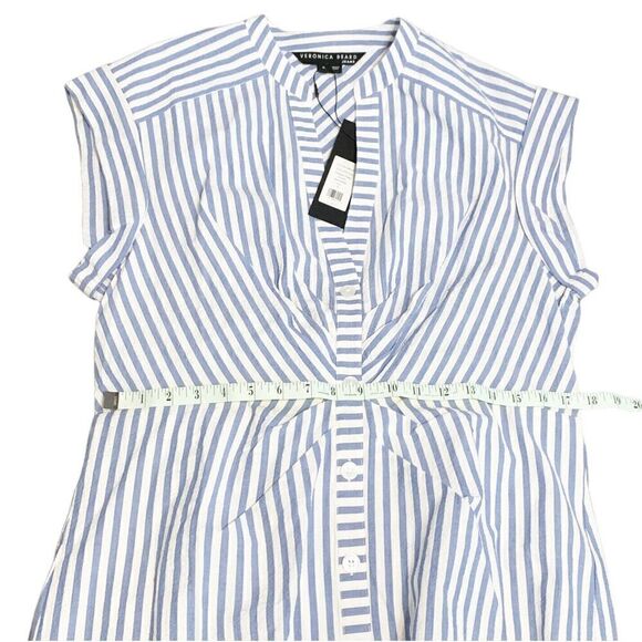 Veronica Beard Giuliana Seersucker Dress Blue White Stripe Women’s Size X-Large - Picture 7 of 12